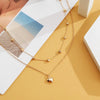 Double Layer Heart Pendant Gold Chain Necklace